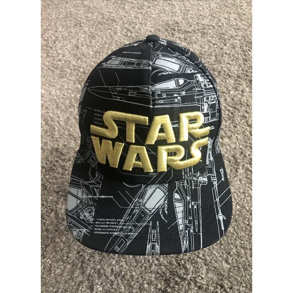 Star Wars Hat X-Wing Blueprint Ball Cap Snapback Baseball THINKGEEK Lucasfilm - Picture 1 of 10